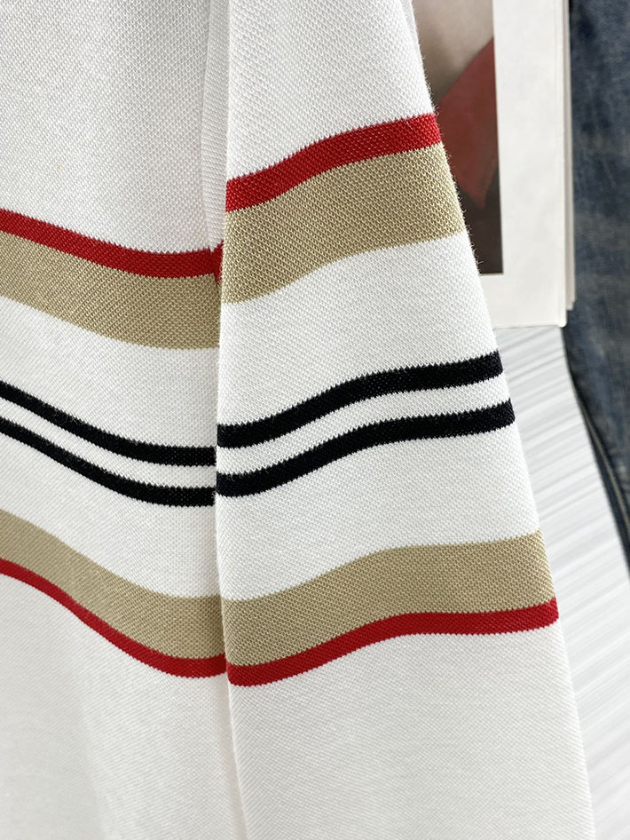 最高級バーバリースーパーコピー BURBERRY アイコンストライプ ポロシャツ 長袖 ホワイト 2525665 バーバリー ポロシャツ メンズ - 画像 (4)
