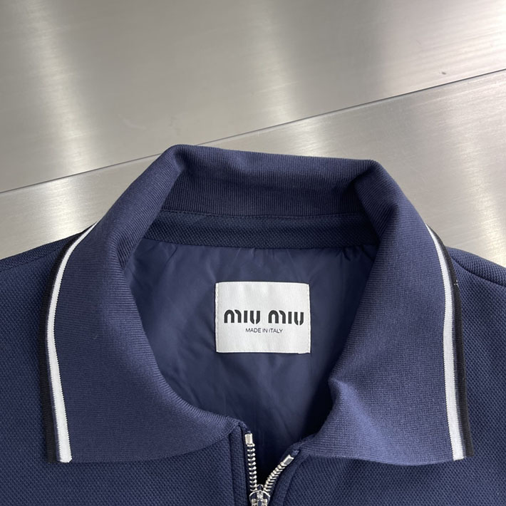 最高級MiuMiuスーパーコピー MiuMiu ボンデッドピケとテクニカルジャージーのブルゾンジャケット 2525773 Miumiu ブルゾンジャケット - 画像 (7)