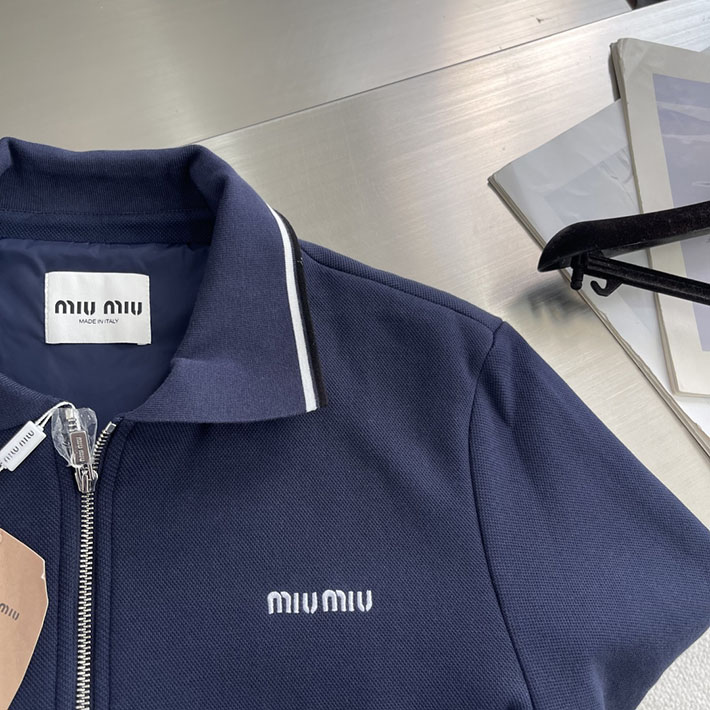 最高級MiuMiuスーパーコピー MiuMiu ボンデッドピケとテクニカルジャージーのブルゾンジャケット 2525773 Miumiu ブルゾンジャケット - 画像 (6)