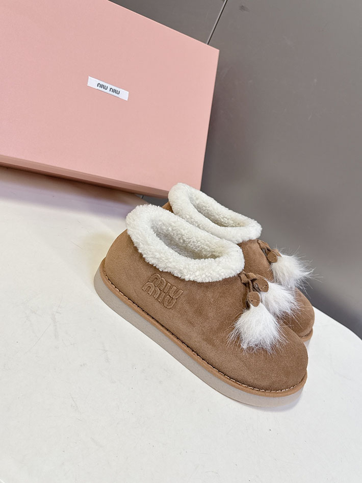最高級MiuMiuスーパーコピー ミュウミュウ スエードxシアリング ミュール 5R514E 2627058 Miumiu 靴 レディース - 画像 (3)