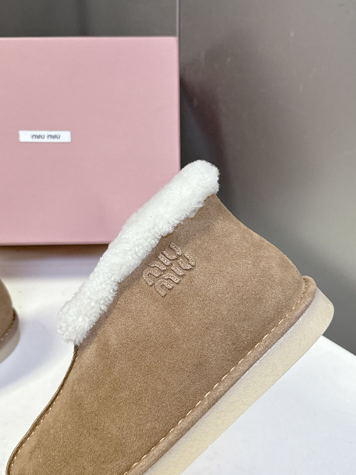最高級MiuMiuスーパーコピー ミュウミュウ スエードxシアリング ミュール 5R514E 2627062 Miumiu ムートン シューズ - 画像 (6)