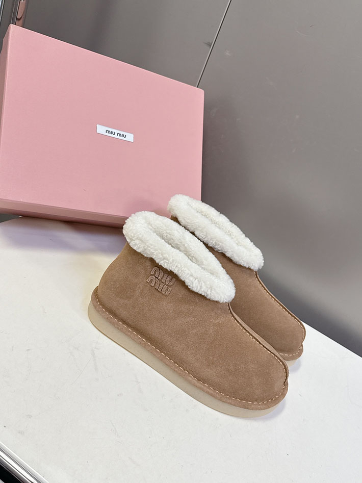 最高級MiuMiuスーパーコピー ミュウミュウ スエードxシアリング ミュール 5R514E 2627062 Miumiu ムートン シューズ - 画像 (3)