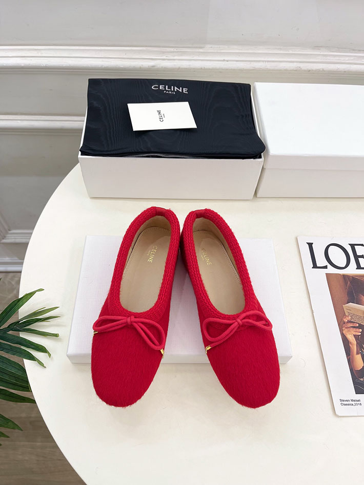 最高級セリーヌスーパーコピー CELINE アビー バレリーナ アルパカウールファブリック 364965232C.27ED セリーヌ バレエシューズ - 画像 (3)