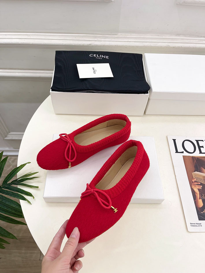 最高級セリーヌスーパーコピー CELINE アビー バレリーナ アルパカウールファブリック 364965232C.27ED セリーヌ バレエシューズ - 画像 (2)