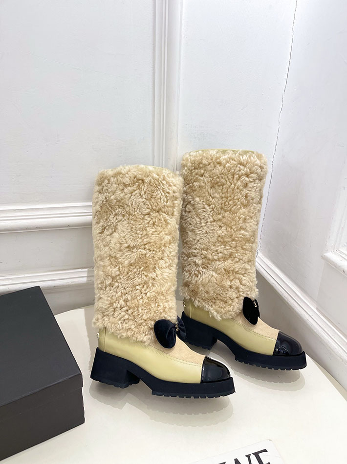 最高級シャネルスーパーコピー CHANEL ロング ブーツ ベージュ & ブラック G46637-B21528-U2879 シャネル ロングブーツ 新作 - 画像 (5)