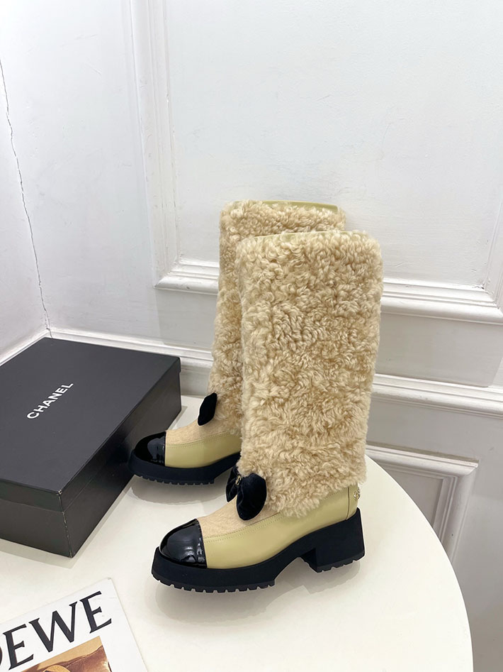 最高級シャネルスーパーコピー CHANEL ロング ブーツ ベージュ & ブラック G46637-B21528-U2879 シャネル ロングブーツ 新作 - 画像 (4)