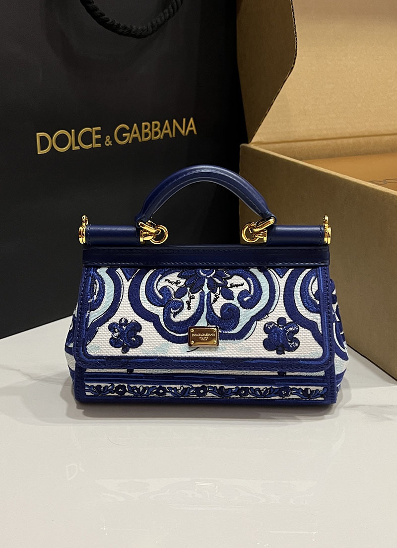 ドルガバ バッグ アウトレット Dolce & Gabbana SICILY マヨリカ エンブロイダリー スモール ハンドバッグ BB7116BW050HA3OB - 画像 (7)