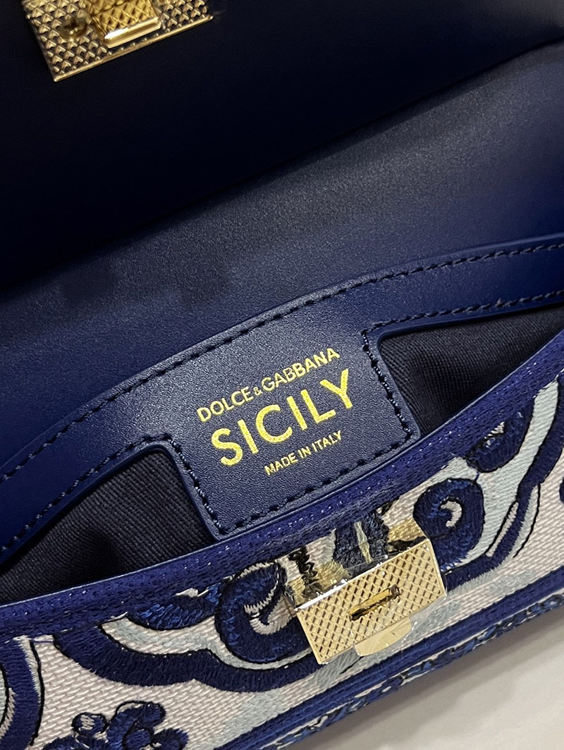 ドルガバ バッグ アウトレット Dolce & Gabbana SICILY マヨリカ エンブロイダリー スモール ハンドバッグ BB7116BW050HA3OB - 画像 (4)
