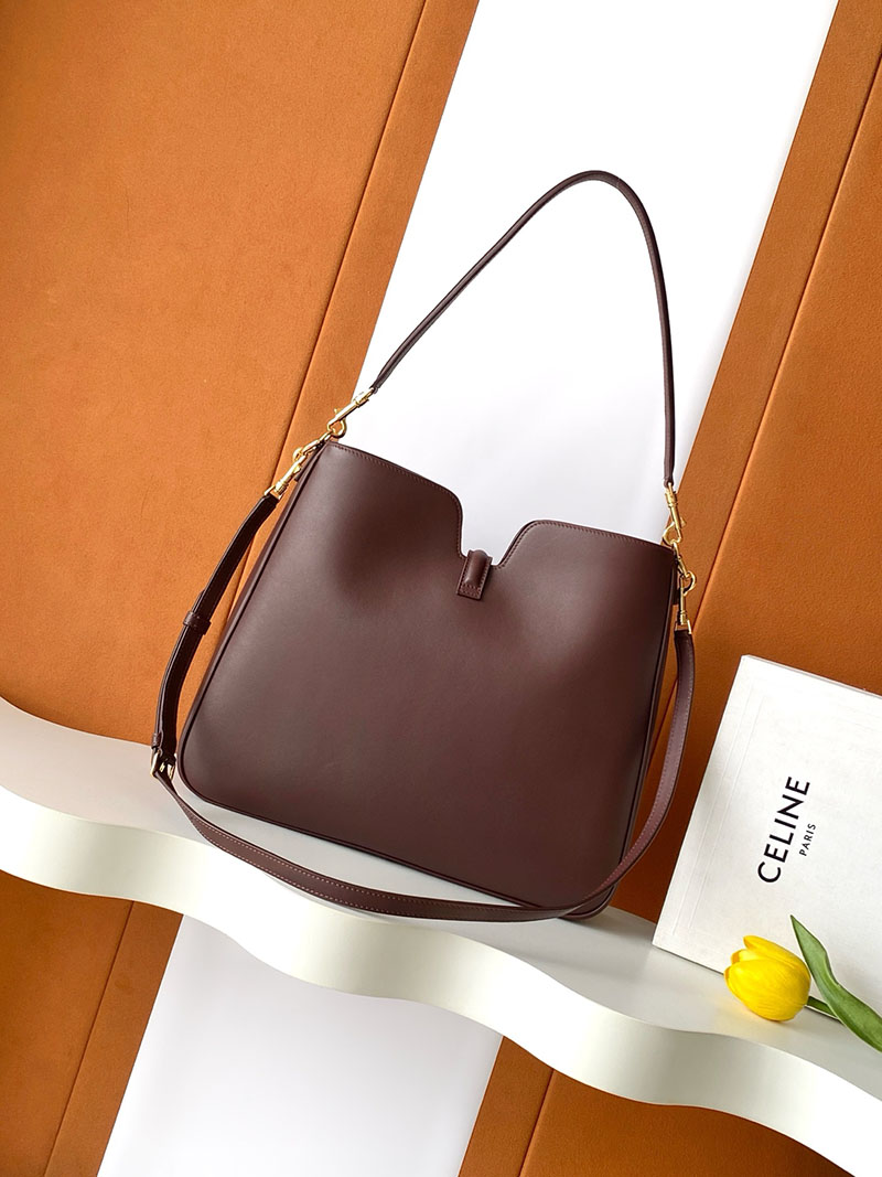 最高級セリーヌスーパーコピー CELINE ミディアム カミーユ 16(セーズ)ソフト バッグ ディープバーガンディ 119563FX9.28DG - 画像 (8)