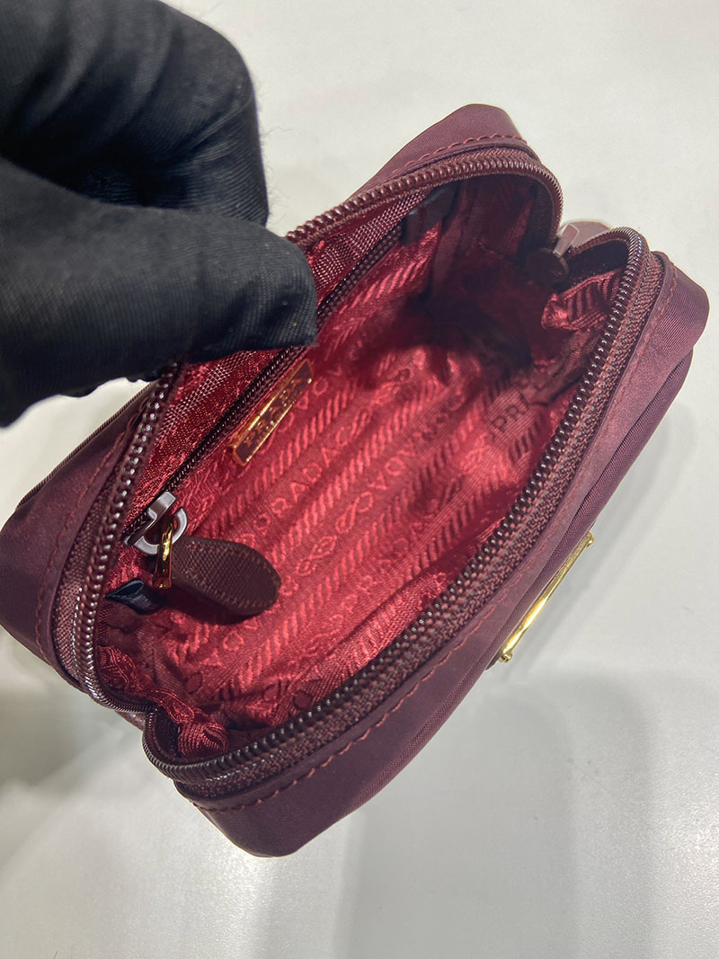 最高級プラダスーパーコピー PRADA マイクロ Re-Nylon ポーチ ボルドー 1ND339_R067_F0GCM プラダ ポーチ アウトレット 値段 - 画像 (3)