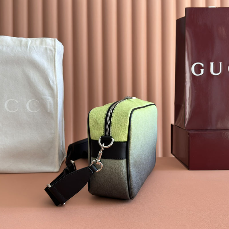 グッチ バッグ 人気 GUCCI クロマ ミディアム クロスボディバッグ ライム&ブラック 835690 FAERM 8451 グッチ レザー バッグ メンズ - 画像 (8)