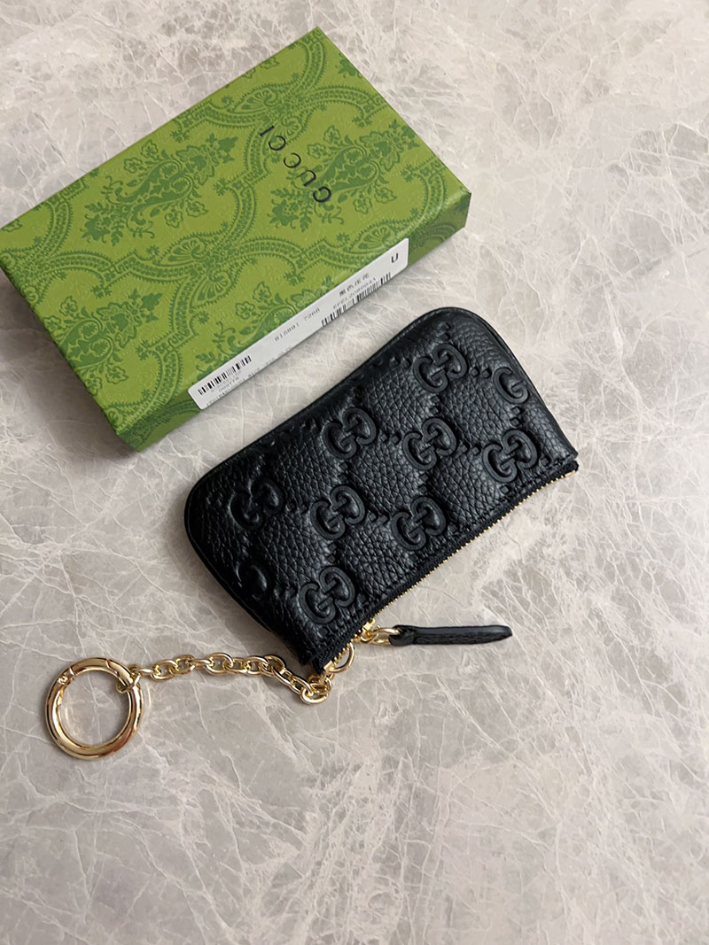 グッチ カードケース 人気 GUCCI GGエンブレム キーポーチ ブラック 815891 AAEEM 1000 グッチ ポーチ 黒 - 画像 (9)