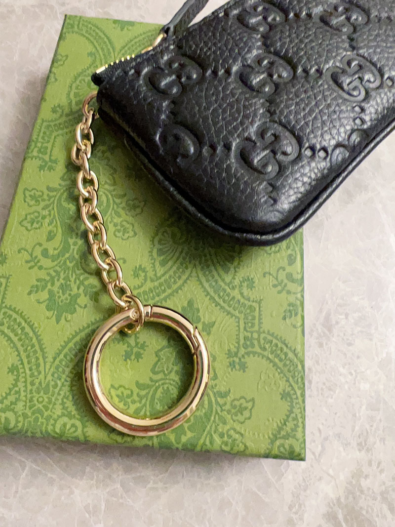 グッチ カードケース 人気 GUCCI GGエンブレム キーポーチ ブラック 815891 AAEEM 1000 グッチ ポーチ 黒 - 画像 (5)