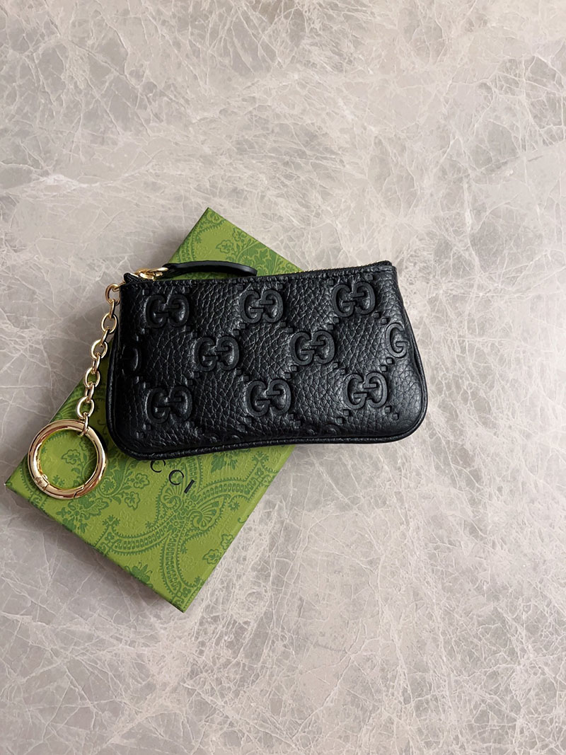 グッチ カードケース 人気 GUCCI GGエンブレム キーポーチ ブラック 815891 AAEEM 1000 グッチ ポーチ 黒 - 画像 (4)