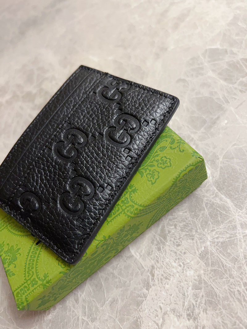 グッチ カードケース 人気 GUCCI GGエンブレム カードケース ブラック 815883 AAEEM 1000 グッチ カードケース アウトレット - 画像 (4)