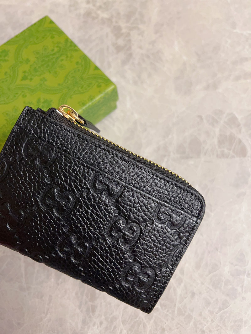 グッチ カードケース 人気 GUCCI GGエンブレム ジップ カードケース ブラック 815936 AAEEM 1000 グッチ カードケース 財布代わり - 画像 (9)