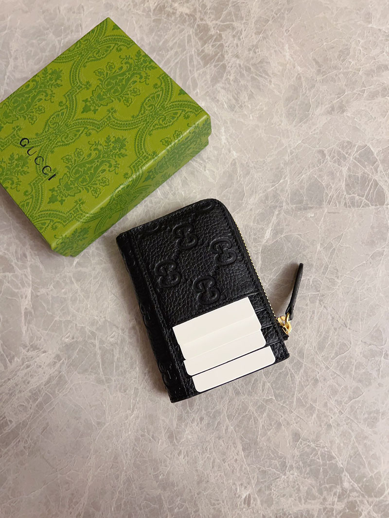 グッチ カードケース 人気 GUCCI GGエンブレム ジップ カードケース ブラック 815936 AAEEM 1000 グッチ カードケース 財布代わり - 画像 (8)