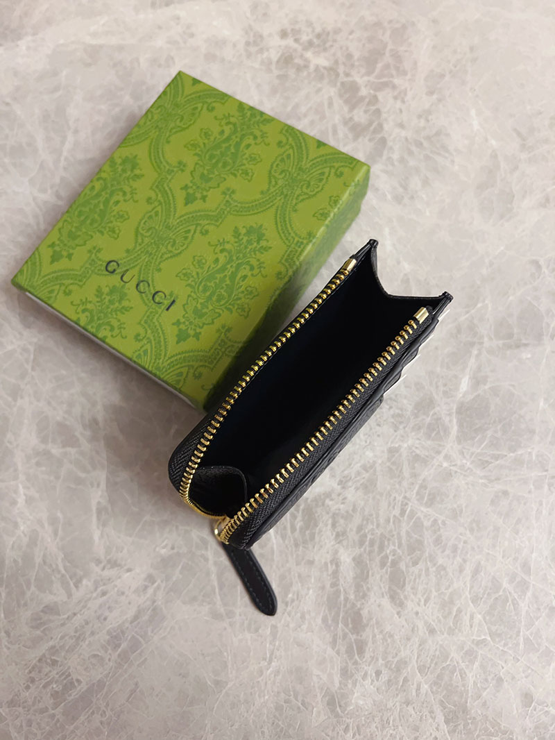 グッチ カードケース 人気 GUCCI GGエンブレム ジップ カードケース ブラック 815936 AAEEM 1000 グッチ カードケース 財布代わり - 画像 (7)