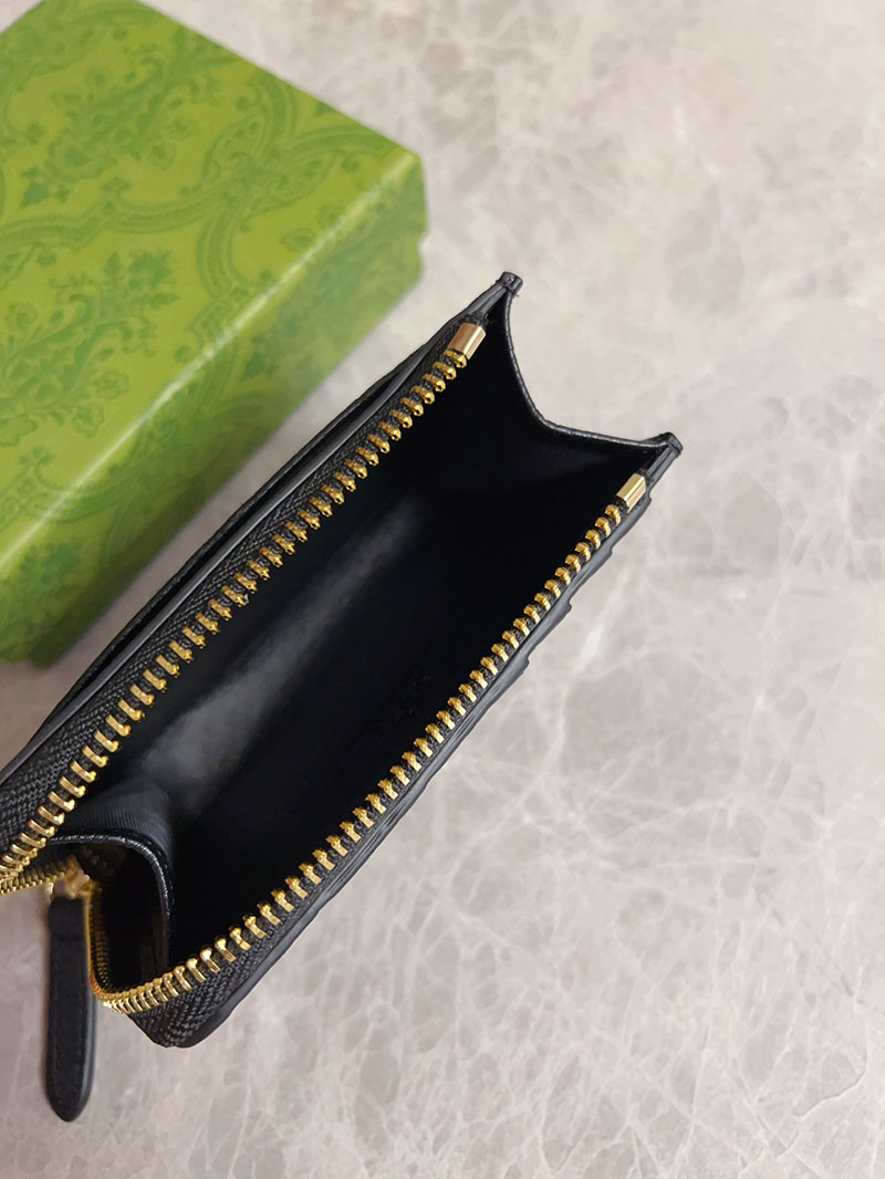 グッチ カードケース 人気 GUCCI GGエンブレム ジップ カードケース ブラック 815936 AAEEM 1000 グッチ カードケース 財布代わり - 画像 (6)
