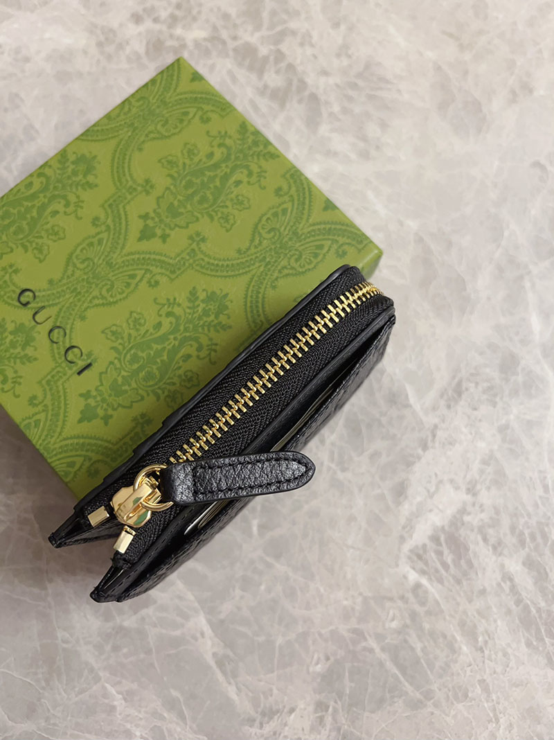 グッチ カードケース 人気 GUCCI GGエンブレム ジップ カードケース ブラック 815936 AAEEM 1000 グッチ カードケース 財布代わり - 画像 (5)