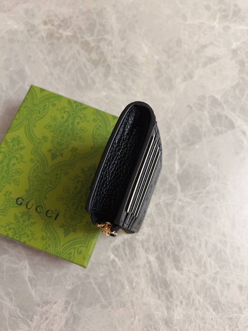 グッチ カードケース 人気 GUCCI GGエンブレム ジップ カードケース ブラック 815936 AAEEM 1000 グッチ カードケース 財布代わり - 画像 (4)