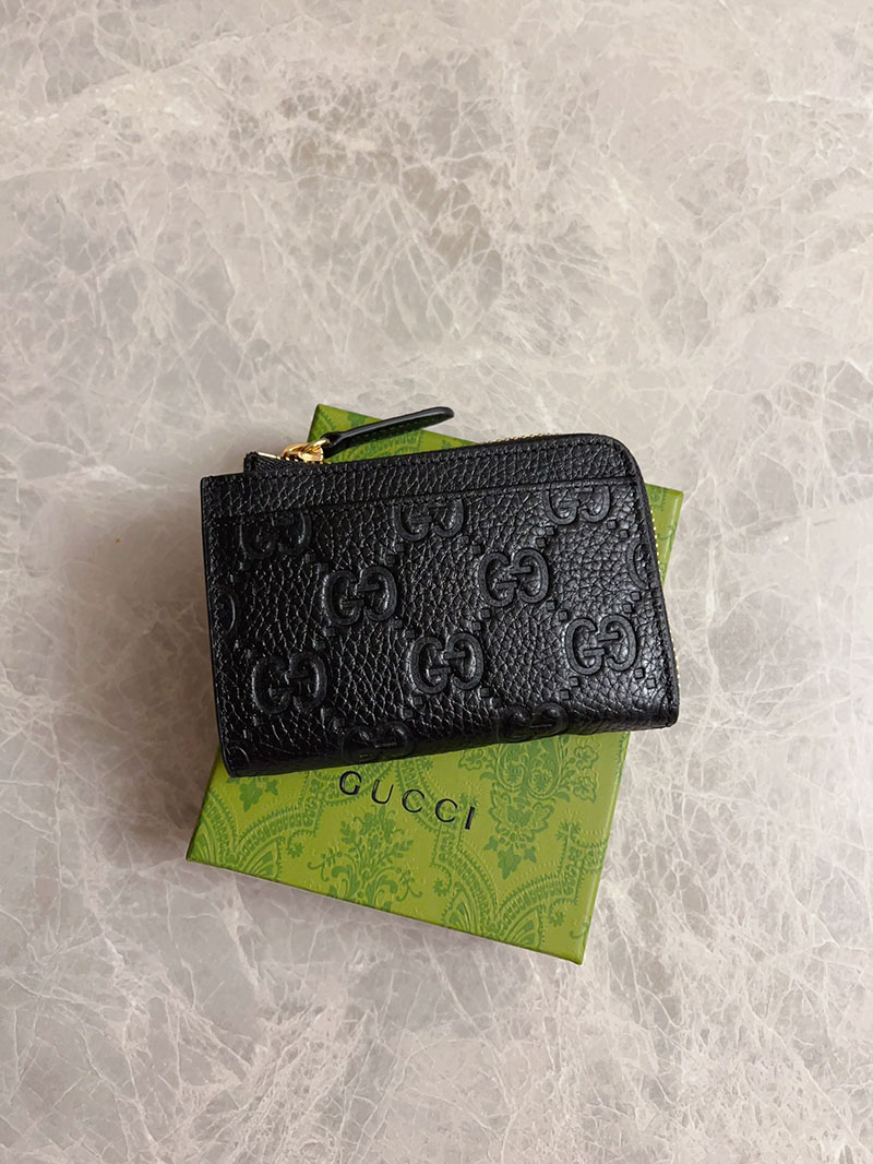 グッチ カードケース 人気 GUCCI GGエンブレム ジップ カードケース ブラック 815936 AAEEM 1000 グッチ カードケース 財布代わり - 画像 (3)