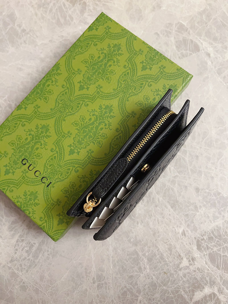 グッチ カードケース 人気 GUCCI GGエンブレム スモールウォレット ブラック 815874 AAEEM 1000 グッチ カードケース 財布代わり - 画像 (4)