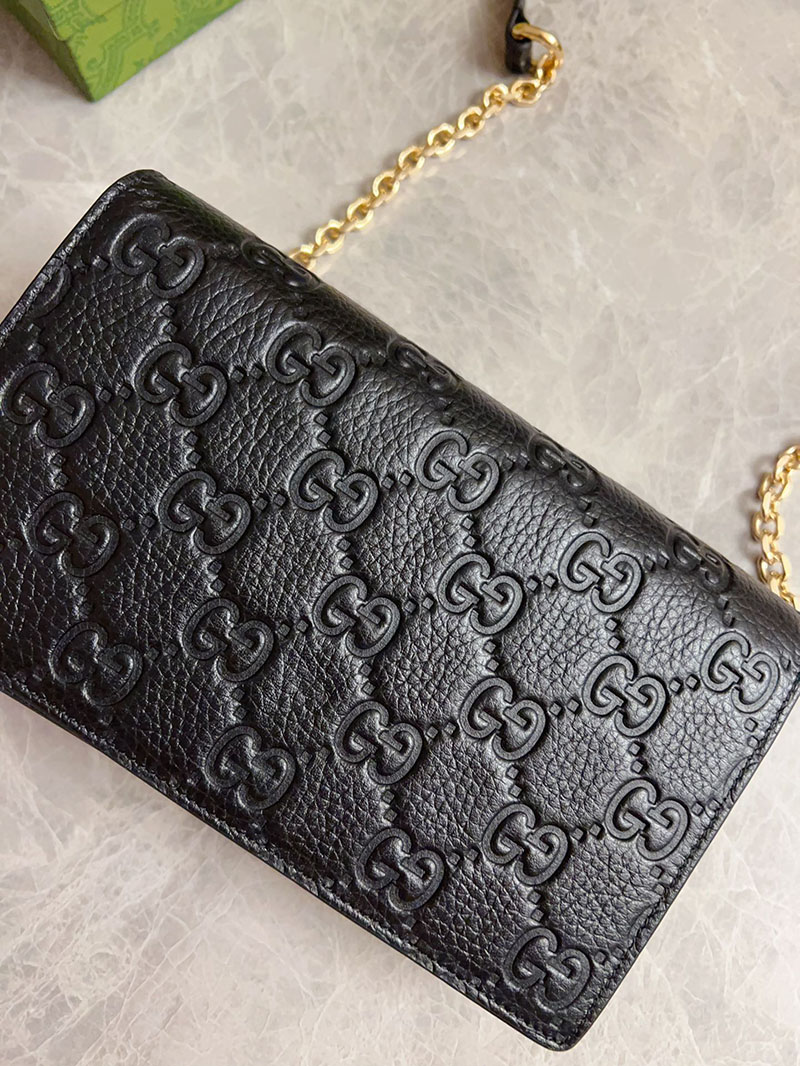 グッチ バッグ 人気 GUCCI GGエンブレム チェーンウォレット ブラック 818705 AAEEM 1000 グッチ バッグ 人気 ランキング - 画像 (9)