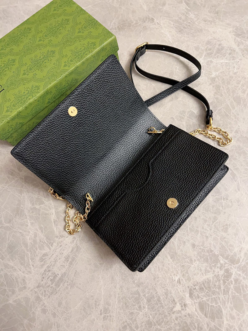グッチ バッグ 人気 GUCCI GGエンブレム チェーンウォレット ブラック 818705 AAEEM 1000 グッチ バッグ 人気 ランキング - 画像 (6)