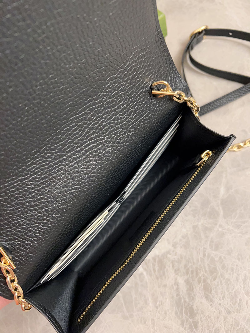 グッチ バッグ 人気 GUCCI GGエンブレム チェーンウォレット ブラック 818705 AAEEM 1000 グッチ バッグ 人気 ランキング - 画像 (5)