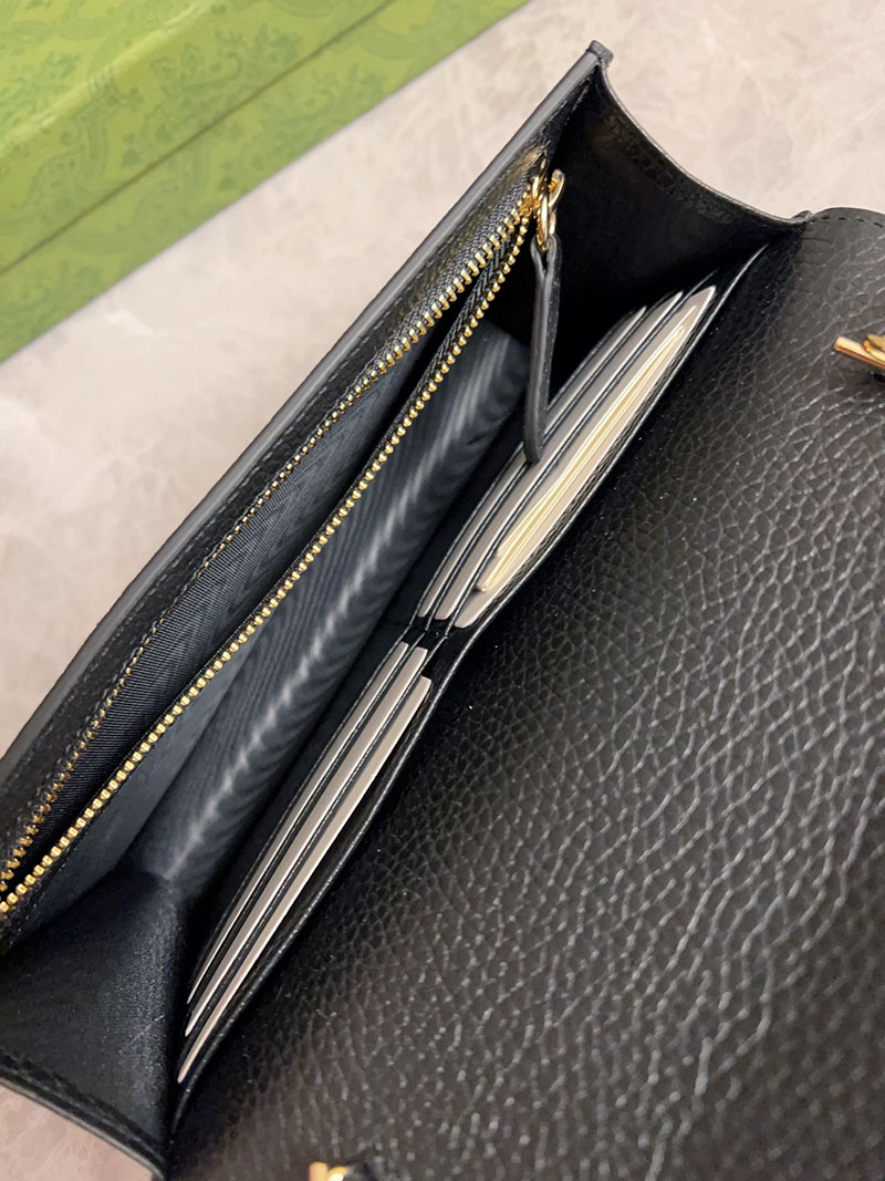 グッチ バッグ 人気 GUCCI GGエンブレム チェーンウォレット ブラック 818705 AAEEM 1000 グッチ バッグ 人気 ランキング - 画像 (4)