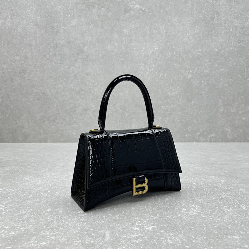 バレンシアガ バッグ 人気 レディース BALENCIAGA Hourglass ハンドバッグ スモール 5935461LRGM1000 ブラック - 画像 (9)