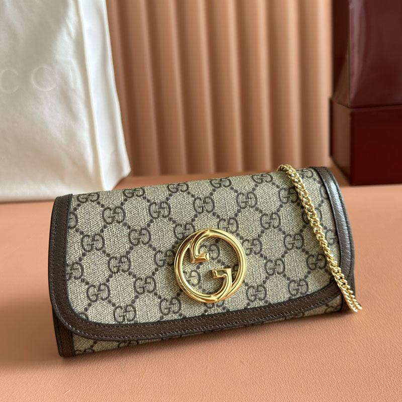 グッチ直営アウトレット店 GUCCI ブロンディ チェーンウォレット ベージュ&エボニー 725215 K9GSG 8358 グッチ チェーンウォレット アウトレット - 画像 (5)