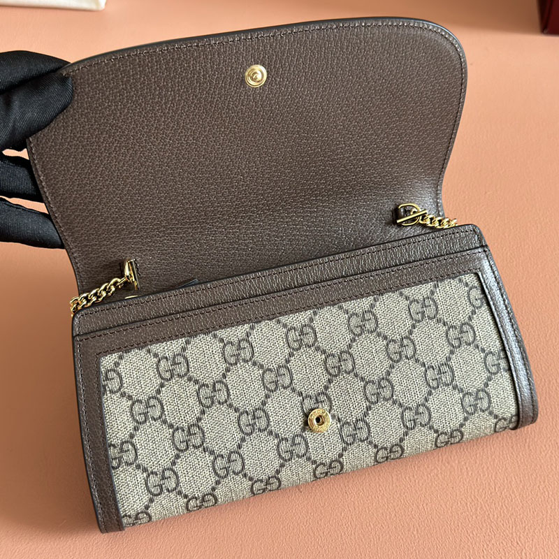 グッチ直営アウトレット店 GUCCI ブロンディ チェーンウォレット ベージュ&エボニー 725215 K9GSG 8358 グッチ チェーンウォレット アウトレット - 画像 (4)