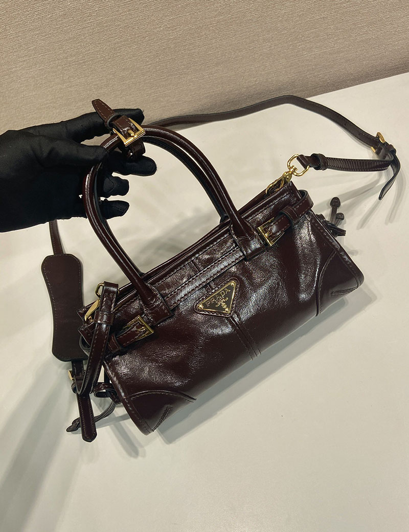 プラダ バッグ レディース PRADA ボニー レザー ミニハンドバッグ ダークブラウン 1BA486_2CYR_F01D6_V_OOO プラダ ミニバッグ アウトレット - 画像 (9)