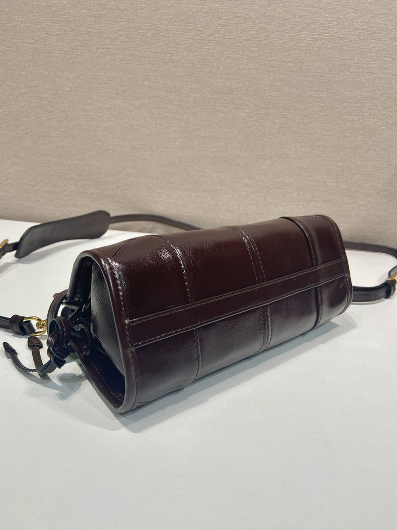 プラダ バッグ レディース PRADA ボニー レザー ミニハンドバッグ ダークブラウン 1BA486_2CYR_F01D6_V_OOO プラダ ミニバッグ アウトレット - 画像 (5)
