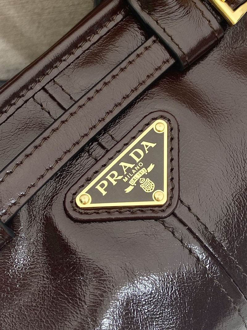 プラダ バッグ レディース PRADA ボニー レザー ミニハンドバッグ ダークブラウン 1BA486_2CYR_F01D6_V_OOO プラダ ミニバッグ アウトレット - 画像 (4)