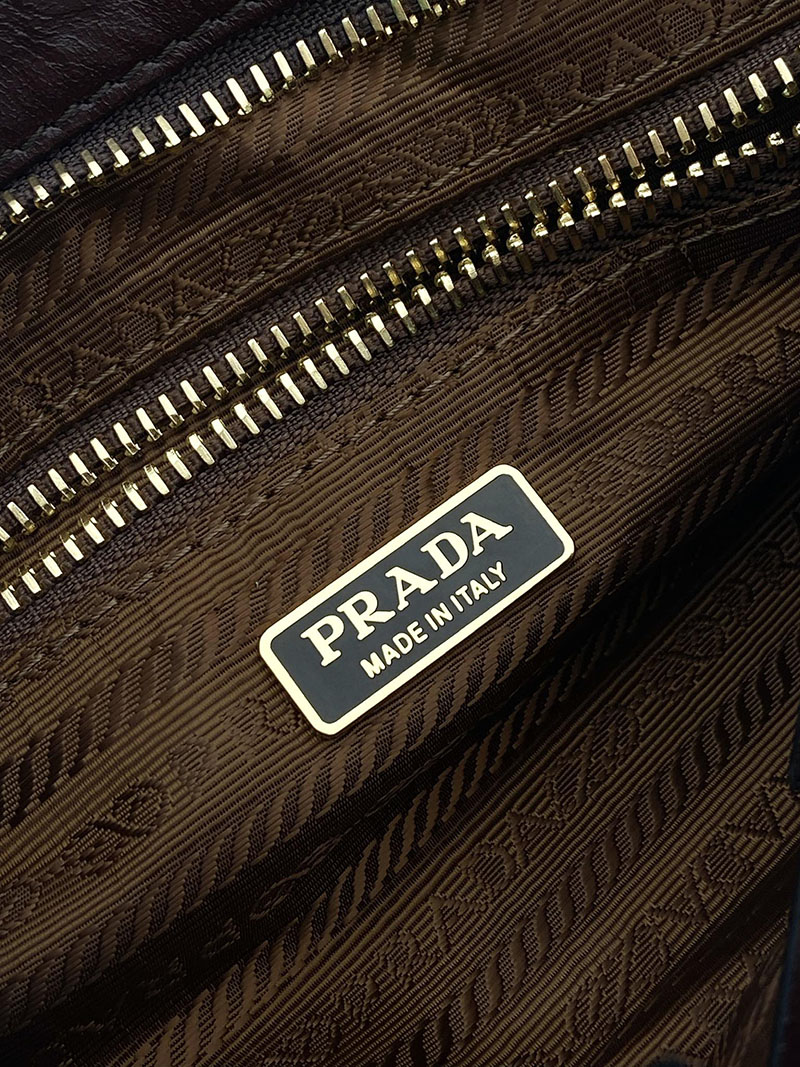 プラダ バッグ レディース PRADA ボニー レザー ミニハンドバッグ ダークブラウン 1BA486_2CYR_F01D6_V_OOO プラダ ミニバッグ アウトレット - 画像 (2)