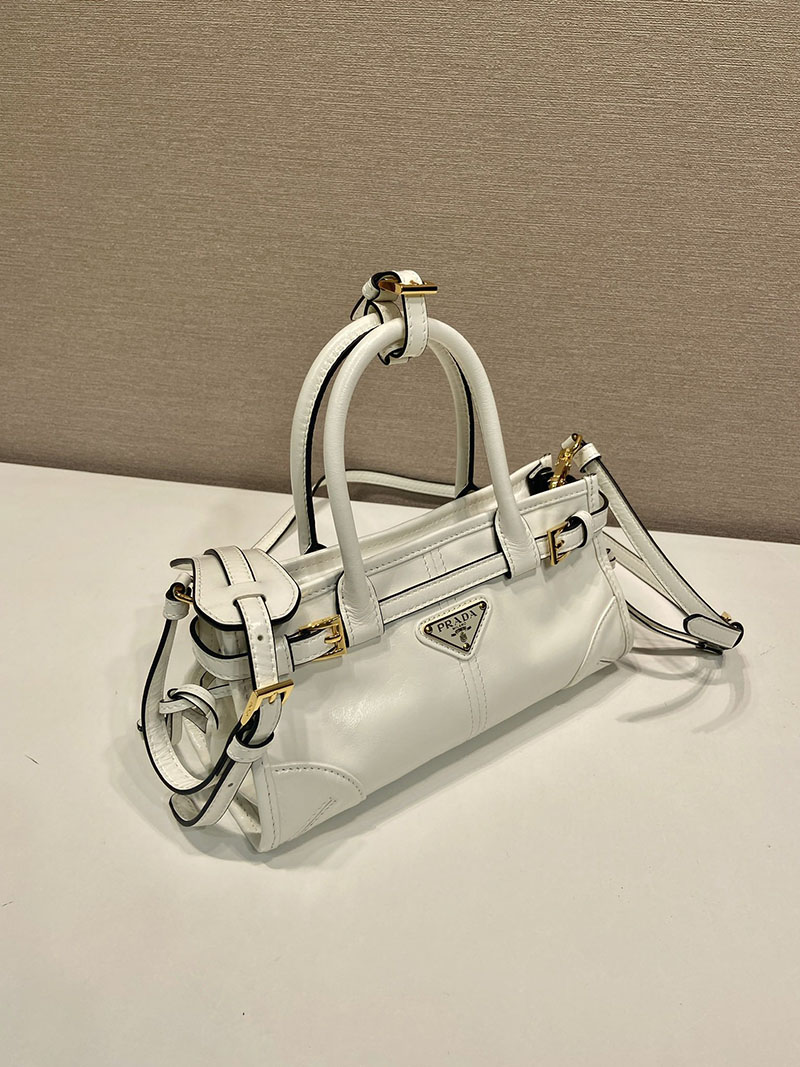 プラダ バッグ レディース PRADA ボニー レザー ミニハンドバッグ ホワイト 1BA486_2CYR_F0PG7 プラダ ミニバッグ アウトレット - 画像 (8)