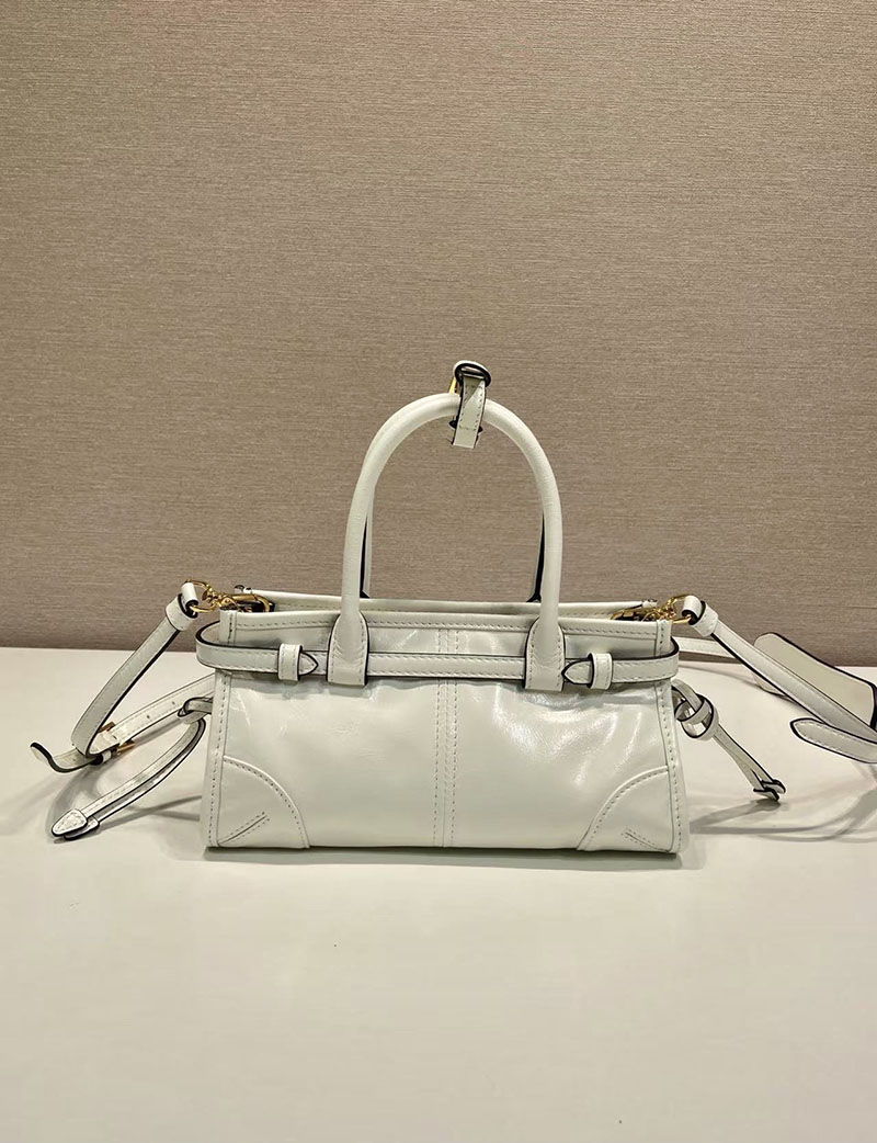 プラダ バッグ レディース PRADA ボニー レザー ミニハンドバッグ ホワイト 1BA486_2CYR_F0PG7 プラダ ミニバッグ アウトレット - 画像 (7)