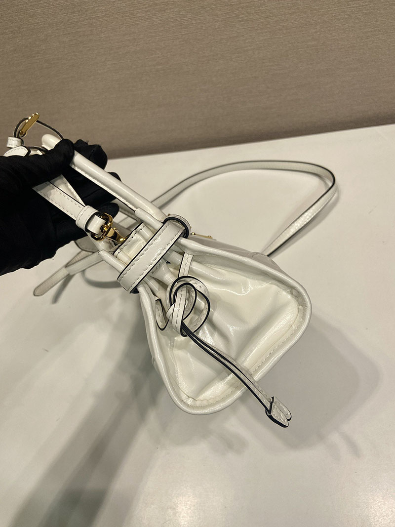 プラダ バッグ レディース PRADA ボニー レザー ミニハンドバッグ ホワイト 1BA486_2CYR_F0PG7 プラダ ミニバッグ アウトレット - 画像 (6)