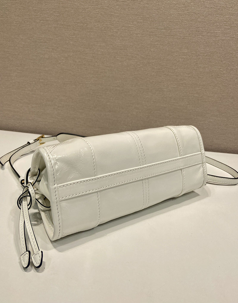 プラダ バッグ レディース PRADA ボニー レザー ミニハンドバッグ ホワイト 1BA486_2CYR_F0PG7 プラダ ミニバッグ アウトレット - 画像 (5)