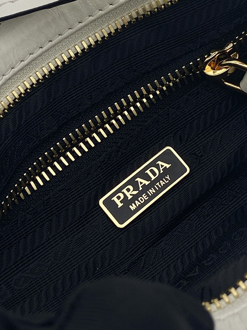 プラダ バッグ レディース PRADA ボニー レザー ミニハンドバッグ ホワイト 1BA486_2CYR_F0PG7 プラダ ミニバッグ アウトレット - 画像 (2)
