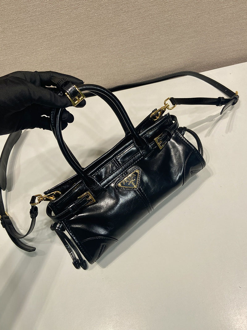 プラダ バッグ レディース PRADA ボニー レザー ミニハンドバッグ ブラック 1BA486_2CYR_F0002 プラダ ミニバッグ アウトレット - 画像 (9)