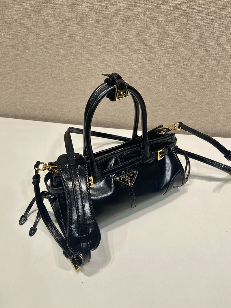 プラダ バッグ レディース PRADA ボニー レザー ミニハンドバッグ ブラック 1BA486_2CYR_F0002 プラダ ミニバッグ アウトレット - 画像 (8)