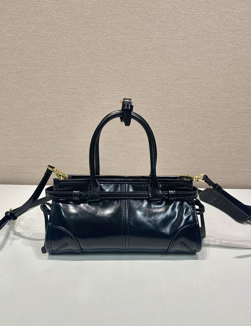 プラダ バッグ レディース PRADA ボニー レザー ミニハンドバッグ ブラック 1BA486_2CYR_F0002 プラダ ミニバッグ アウトレット - 画像 (7)