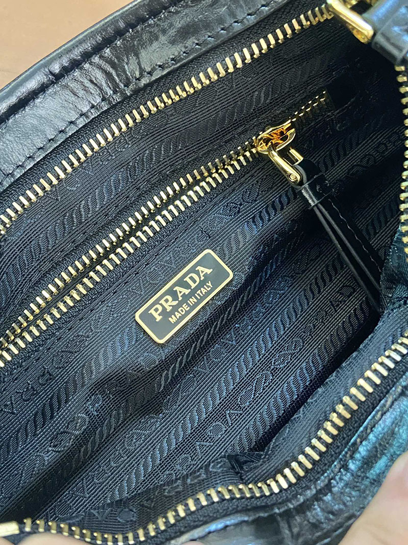 プラダ バッグ レディース PRADA ボニー レザー ミニハンドバッグ ブラック 1BA486_2CYR_F0002 プラダ ミニバッグ アウトレット - 画像 (2)