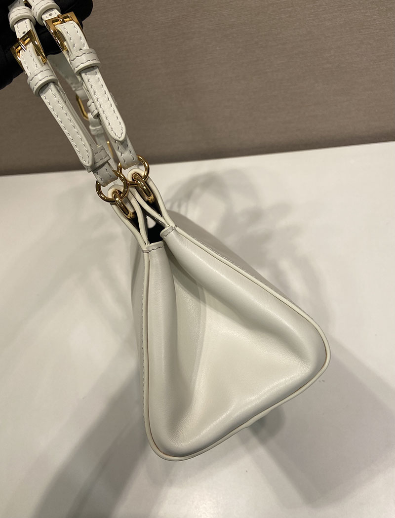 プラダ バッグ レディース PRADA アンシェネ ミディアム レザーバッグ ホワイト 1BC262_2HIA_F0009 プラダ バッグ アウトレット - 画像 (6)