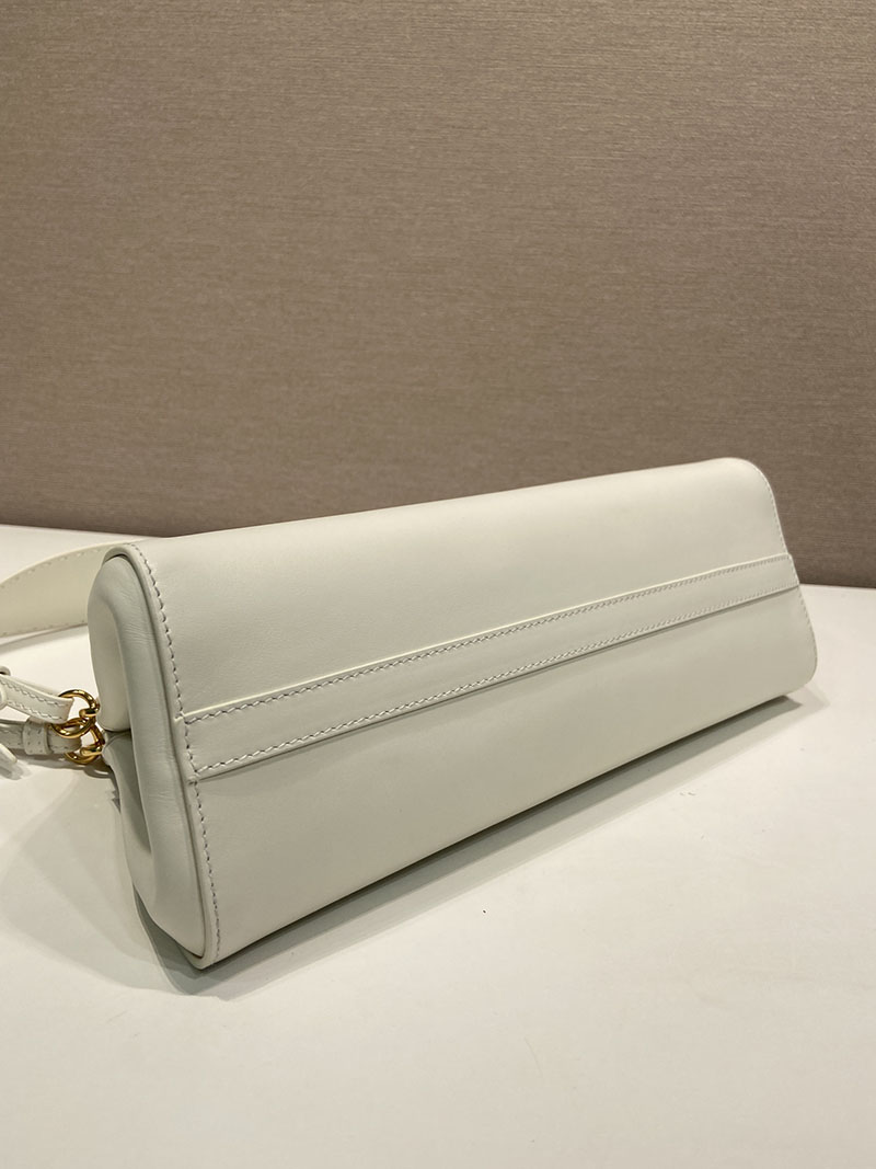 プラダ バッグ レディース PRADA アンシェネ ミディアム レザーバッグ ホワイト 1BC262_2HIA_F0009 プラダ バッグ アウトレット - 画像 (5)