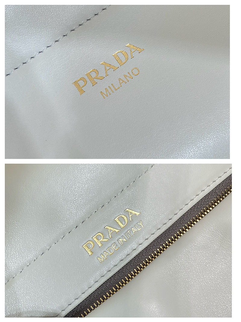 プラダ バッグ レディース PRADA アンシェネ ミディアム レザーバッグ ホワイト 1BC262_2HIA_F0009 プラダ バッグ アウトレット - 画像 (2)